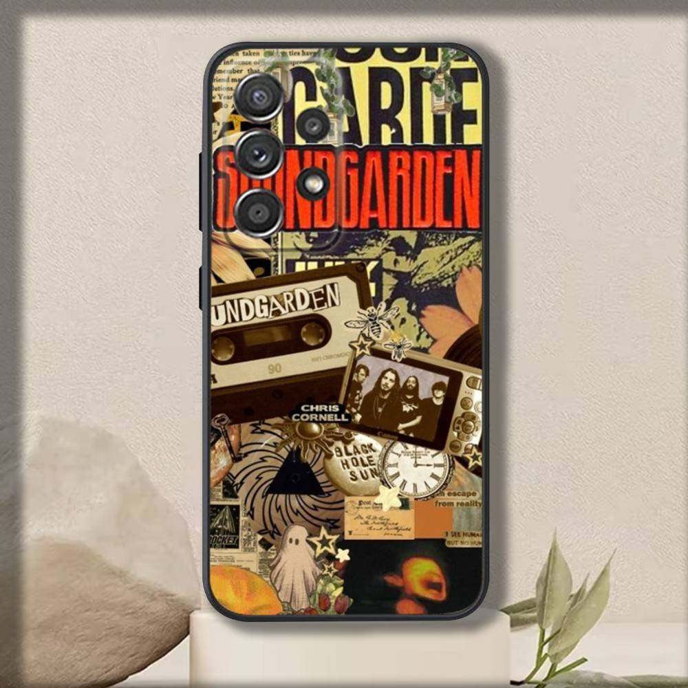 

S-Soundgardens Band Phone Case For Samsung S 25,24,23,22,30,21,10,9,Ultra,Plus,Lite,FE,4,5 G Soft Black Case Samsung S24