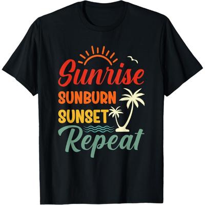 Soluppgång Solbränna Solnedgång Upprepa Strand Hav T-shirt