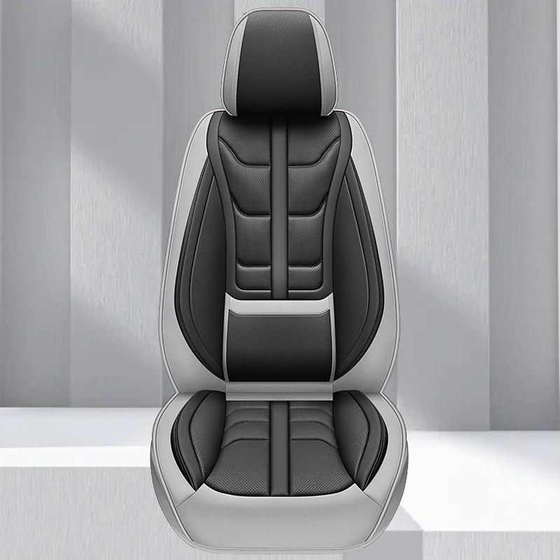 1pc Car Seat Covers  with Built-in Lumbar Support, Premium PU Perforated Leather, All-Season Universal Fit for Most Cars