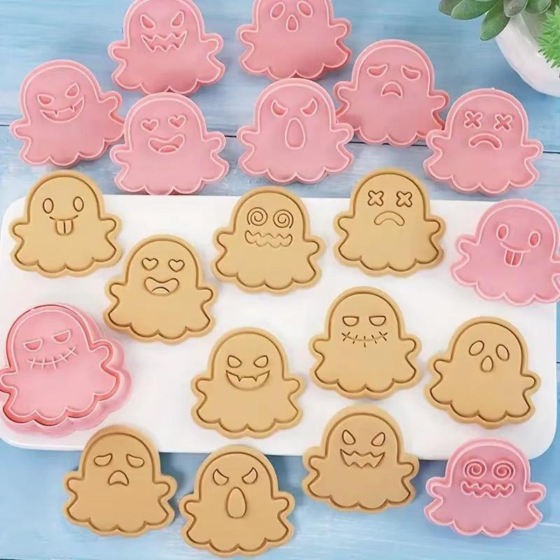 Halloween Pumpkin Cookie Cutters Featuring Changeable Funny Expressions Hollow Faces Fondant Embosser Stamps Biscuit Molds