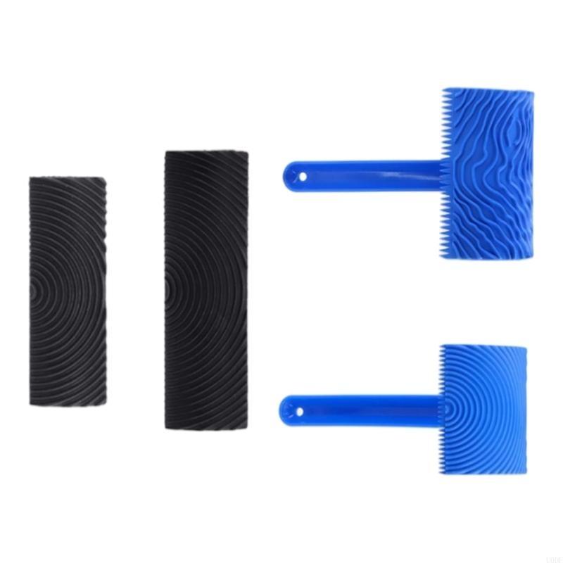 Artistic Wooden Texture Rubber Roller Efficient Paint Application Home Decor Tool
