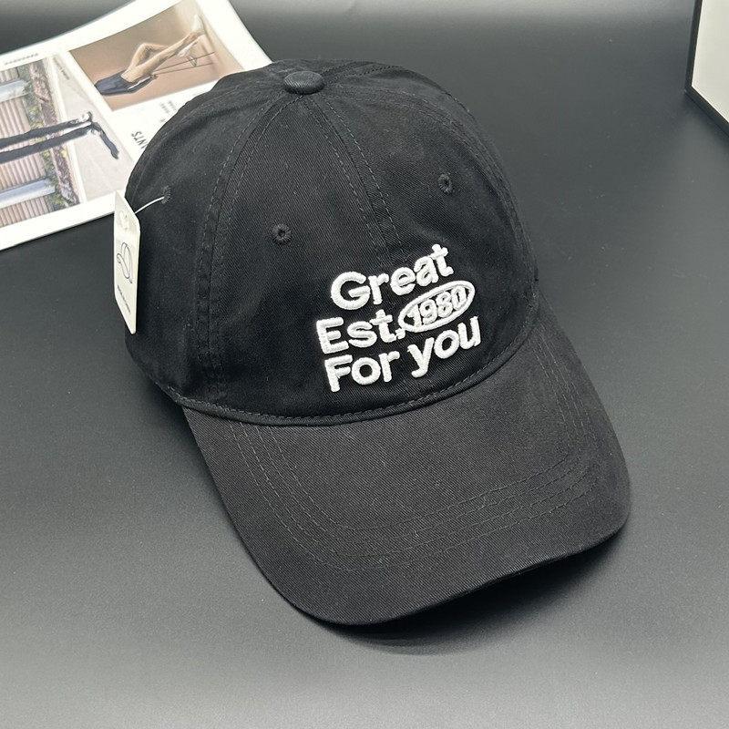 Fashion Hat Korean Version Four Seasons Versatile Beige Soft Top Cap Women's Trend Brand Embroidered Alphabet Baseball Cap Men's Japanese Sun Hat