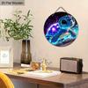 Galaxy Sea Turtle Wooden Sign, Charming Round Sign for Front Door, Wall Hanging Decor - Ideal Coastal & Space Themed Gift for Ocean Lovers