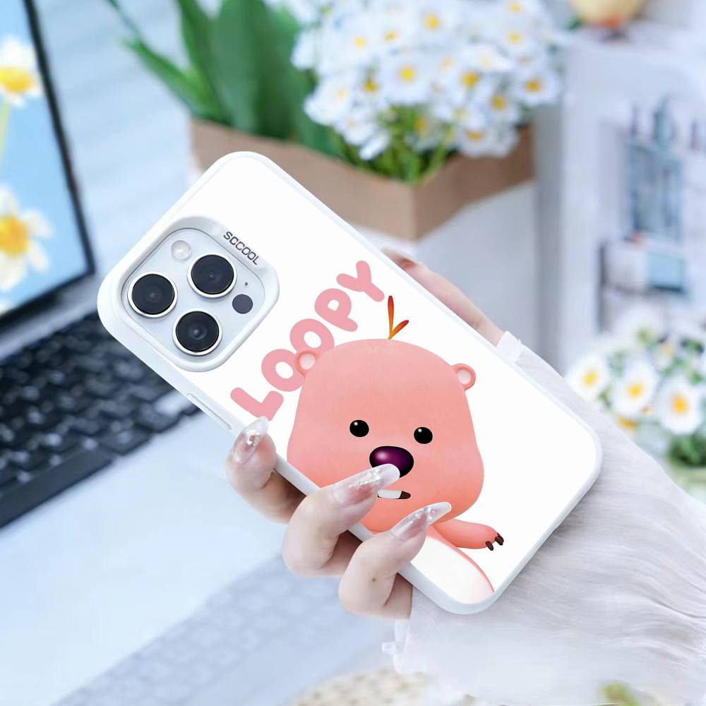 

Милый Мультяшный Чехол L-loopy для IPhone 16 17 15 14 12 13 Pro Max Черный Цвет Ударопрочный Чехол iPhone15pro