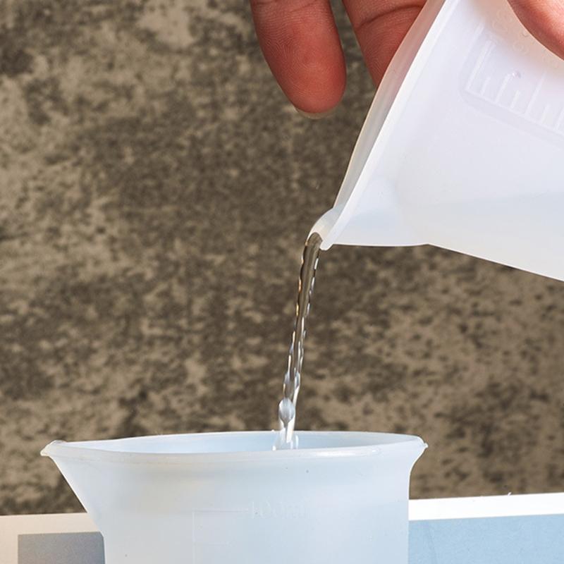100ml Resin Cup DIY Crafts Jewelry Silicone Measuring Cup Reusable Mixing Cup with Precise Scale Non-Stick Silicone Cup