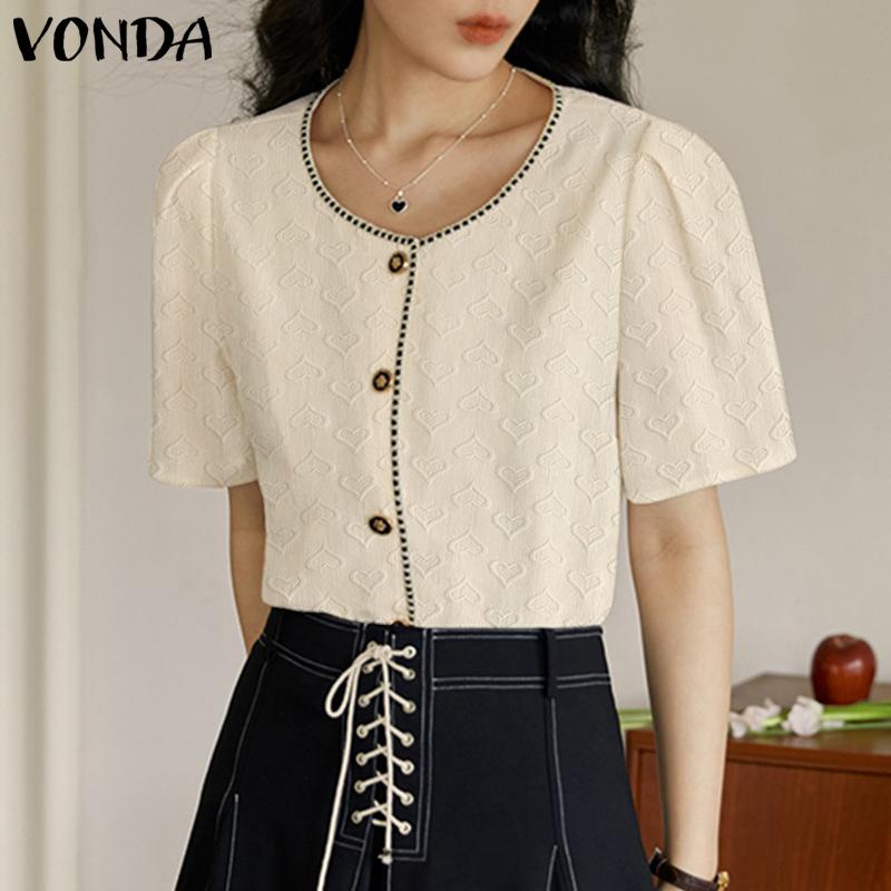 

VONDA Летние женские повседневные свободные топы с короткими рукавами