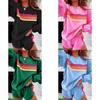 Relaxed Female Pullover Set With Color Block Pattern For Autumn Winter Casual Wear
