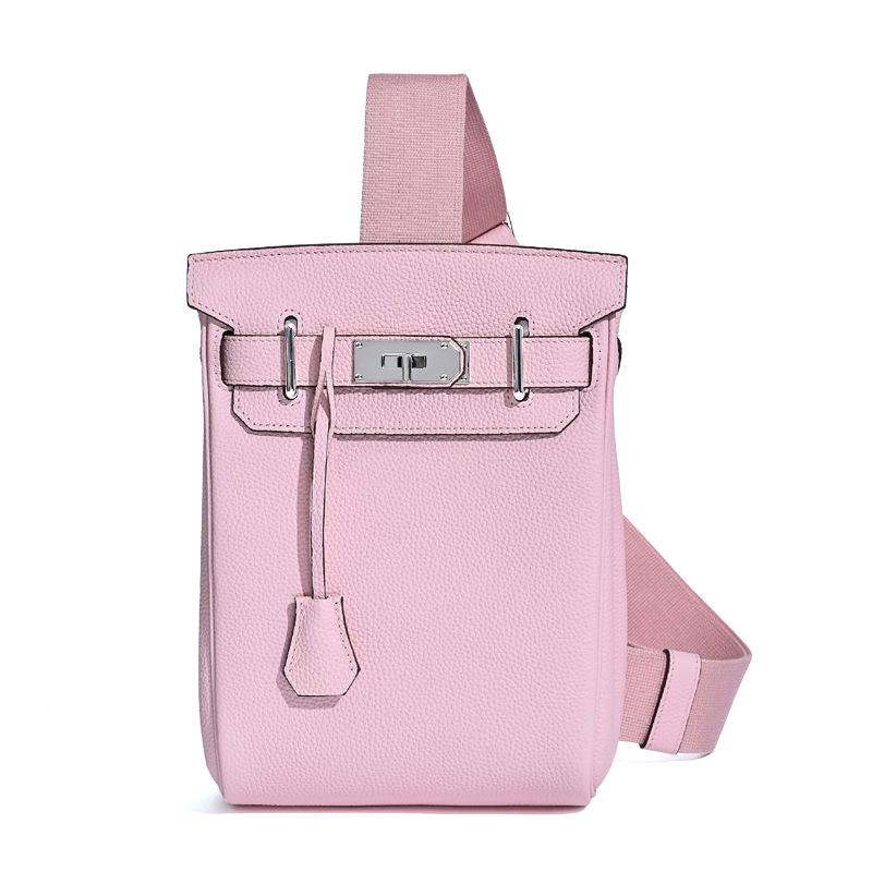 Women Layer Sling Crossbody Bag, Trendy Turn Lock Chest Bag,Adjustable Shoulder,Small Bucket Purse with Inner Pocket for Daily Work Travel Outdoor Use