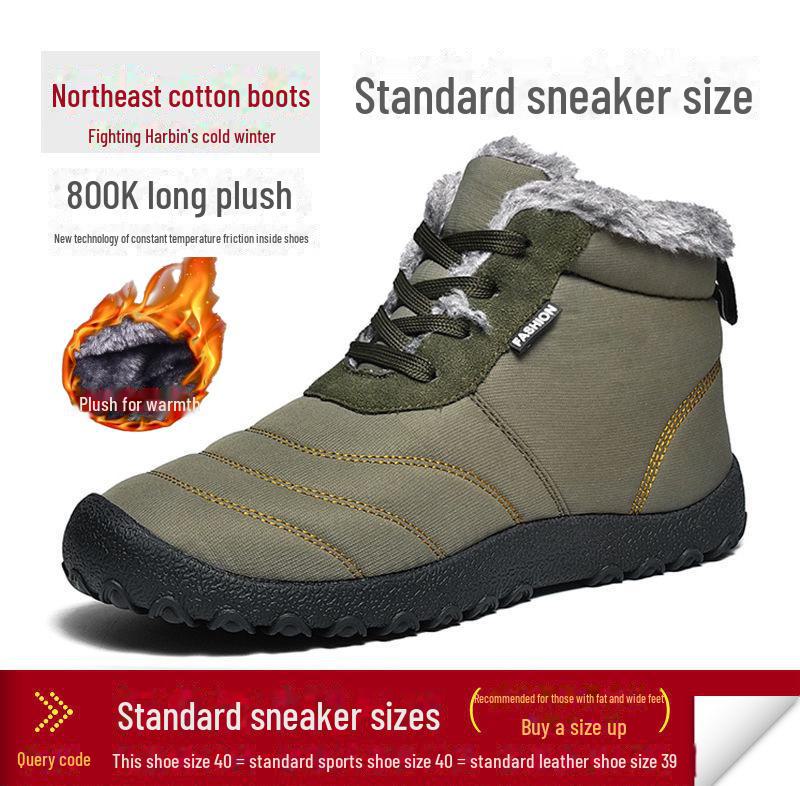 

Водонепроницаемые нескользящие зимние ботинки большого размера с толстой теплой подкладкой 46