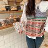 Colorful Rainbow Mini Canvas Cosmetic Bag Small Bag Coin Purse Student Pencil Case Wrist Bag