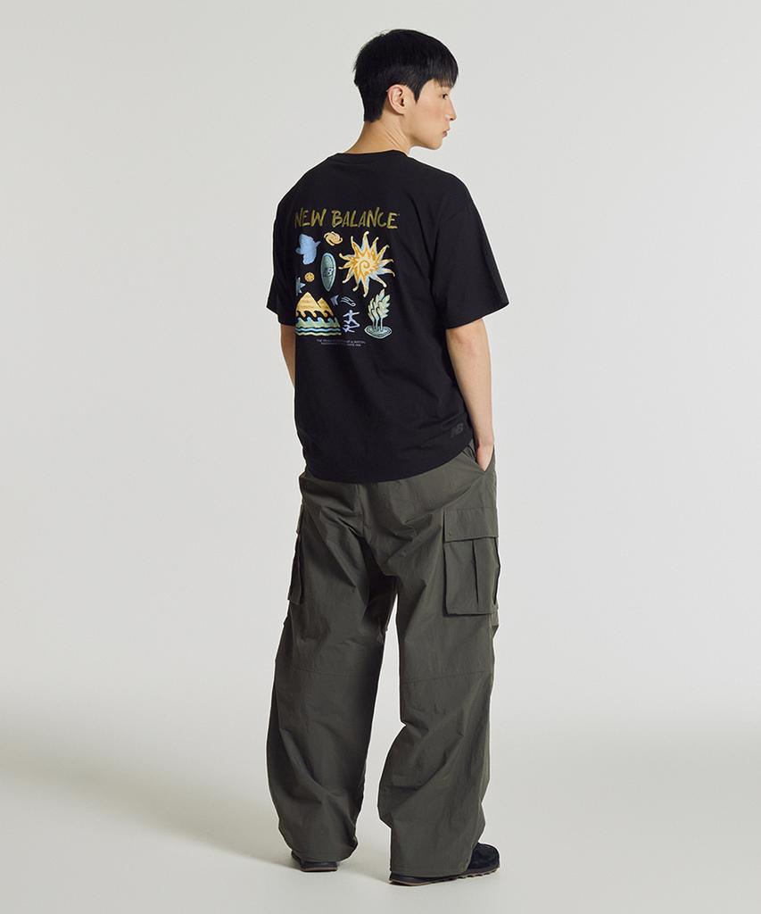 Nyuballanseu Nbneg31643 / Uni Sunny & Rainy Illustration Short Sleeve T-Shirt (Black)