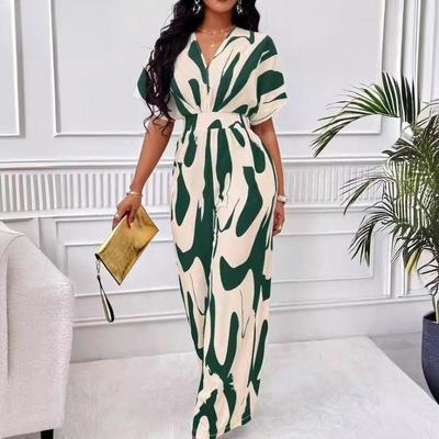 Women's Fashion Casual Summer Spring Colour Block Print Sleeveless V-Neck High Waist Trousers Jumpsuits & Rompers