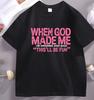 Als Gott Mich Schuf T-Shirt Lässig Rundhals Christliches T-Shirt Lustiges Glaubens-T-Shirt für Unisex Bibelvers-T-Shirt Unisex Kleidung Trocken