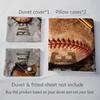 3pcs Duvet Cover Set (1*Duvet Cover + 2*Pillowcase, Without Core), Vintage Baseball Print Bedding Set, Soft Comfortable Duvet