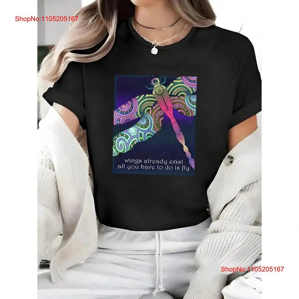 Colorful Dragonfly Unisexs T Shirt Casual Breathable Fabric Top Vintage Unisex Stretched Fashion Homme Streetwear