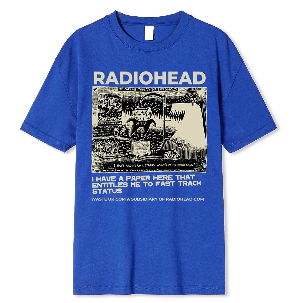 Radiohead T Shirt Men Vintage Classic Tees 100% Cotton Men's Clothing for Summer Hip Hop T Shirt Fashion Trend T-Shirt