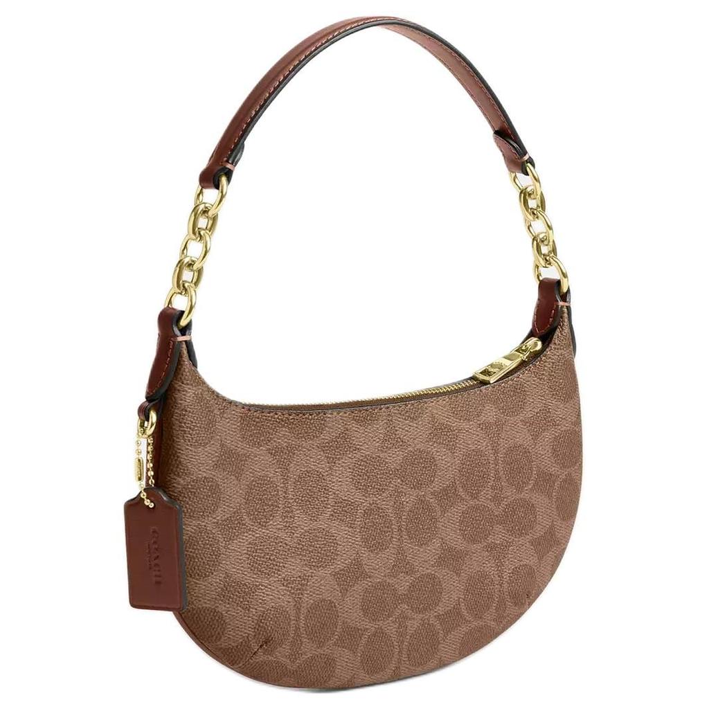Coach Payton Coated Canvas With Smooth Leather Handbag Mini Women's Gold & Umber CEL06-IMXHE