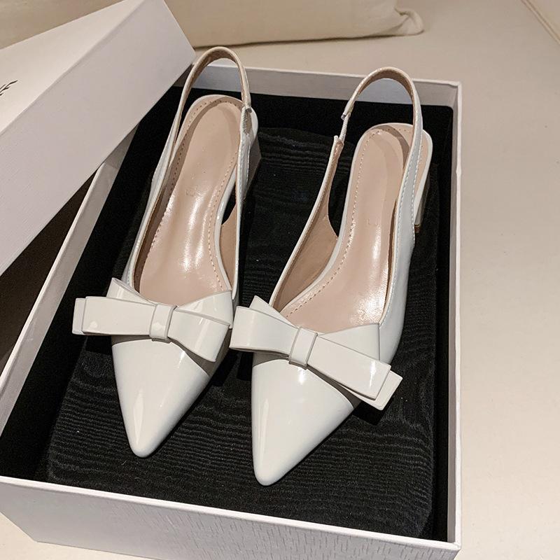 Summer 2025 New Pointed Stiletto High Heels Niche Bow Strap Fashion Sandals