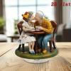 2D Flaches Romantisches Älteres Paar Schreibtischornament, Innen-Außen-Dekoration, Für Hochzeitsjubiläum Valentinsgeschenk, Vintage Acrylfigur