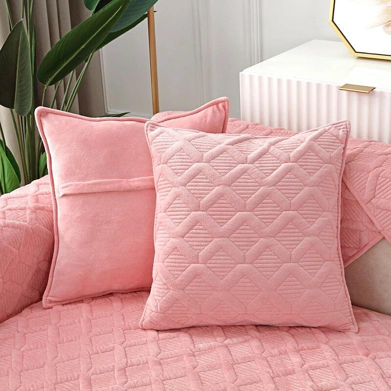 Cuscino per Divano Monocolore Semplice Asciugamano per Bracciolo Divano a L in Peluche Copridivano Nordico Quattro Stagioni Antiscivolo Federa Moderna
