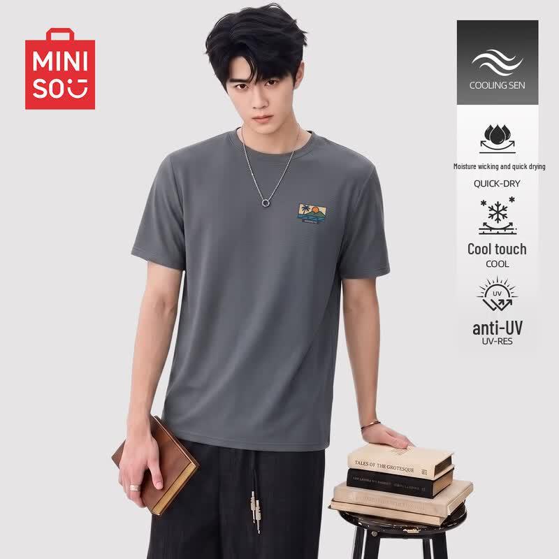 MINISO Men's American Casual Cooling Short Sleeve T-Shirt