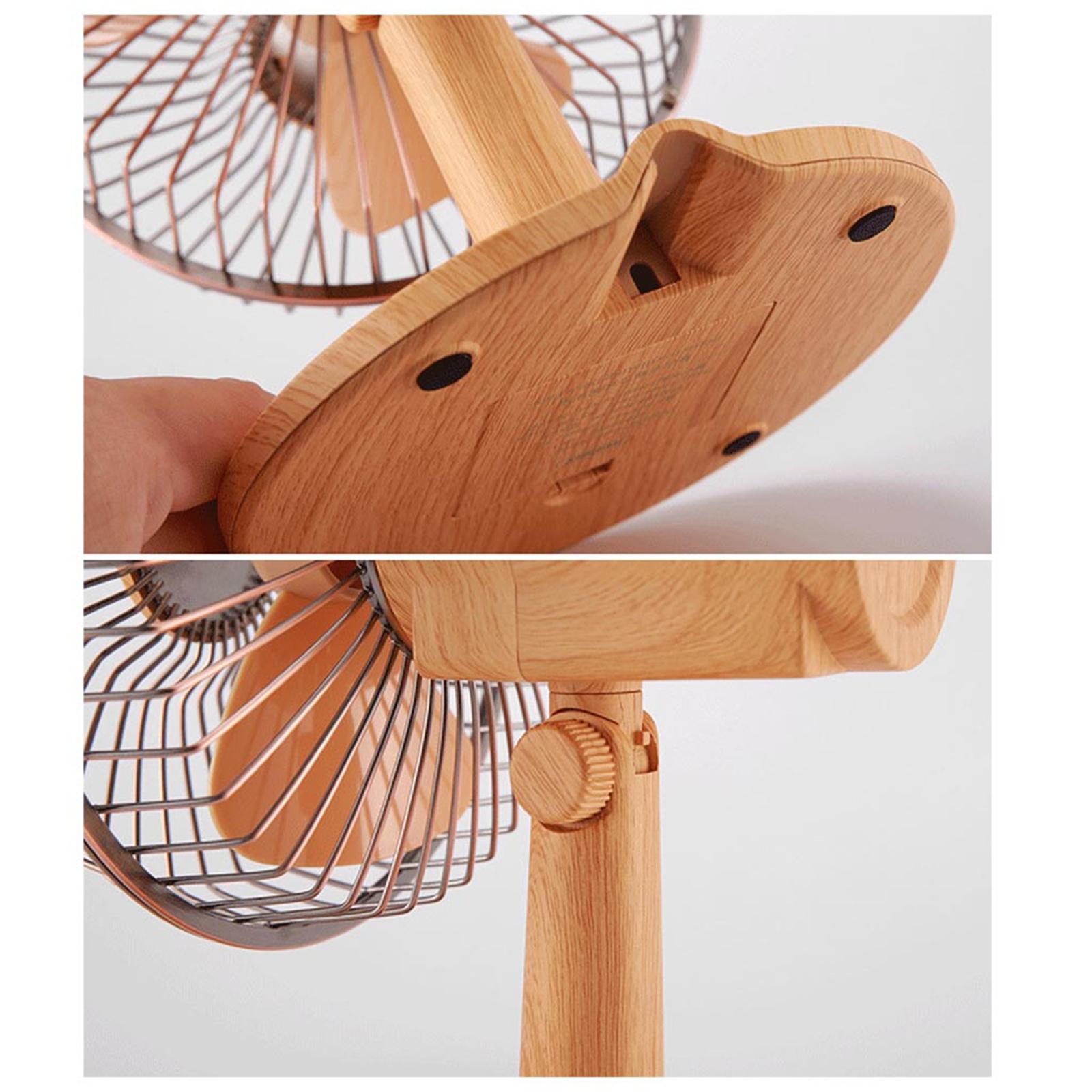 

Retro Wood Grain Desktop Oscillating Fan Portable Table Fan with Adjustable Speed Settings and Quiet Operation for Home Office Use One Size жёлтый