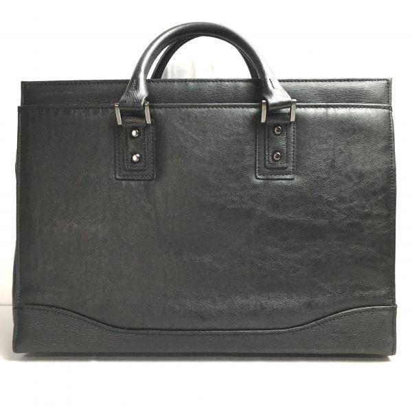 USED/BAGGEX Leather Briefcase Business Bag Black Made in Japan Trusted Quality