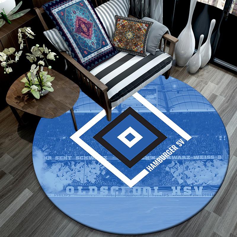 Hamburger SV Round Area Rug,Carpet Rug for Living Room Bedroom Sofa Playroom Decor,Non-slip Floor Mat