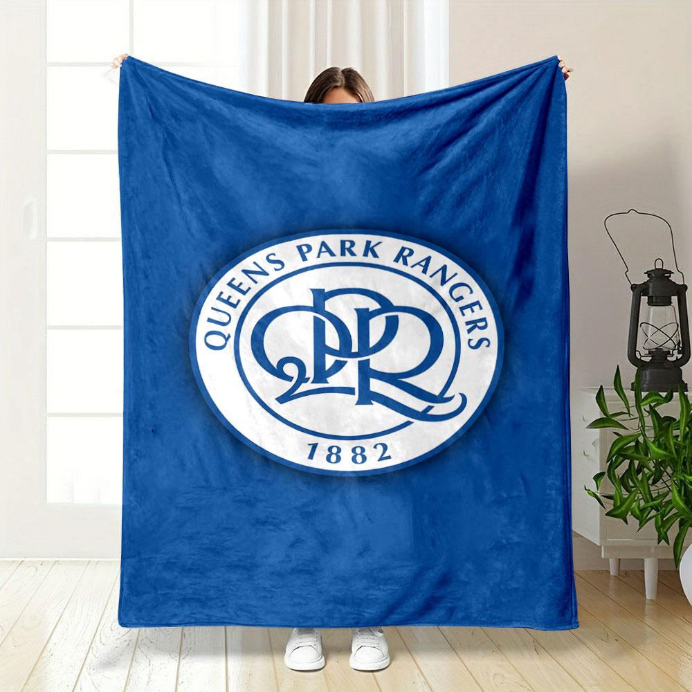 Queens Park Rangers Fußball-Emblem Druckdecke weich und gemütlich, perfekt für das Wohnzimmer, Bett, Sofa oder ein Nickerchen, Geschenk
