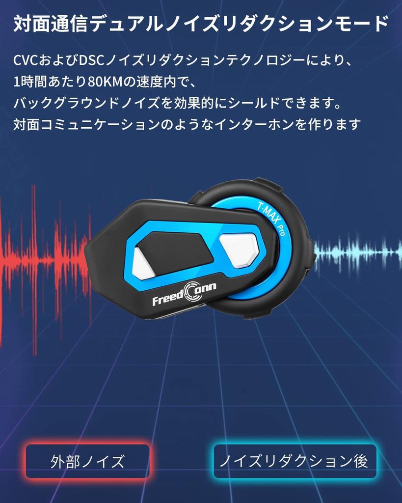 FreedConn TMAX-Pro Bike, Incom, 6 People Simultaneous Calling, FM Radio, Motorcycle Incom, Music Sharing,