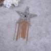 Clothes Patch Multi-purpose Shiny Rhinestone Inlaid Tassel Design Sparkling DIY Handmade Five-pointed Star Jacket T Shirt Applique Sticker for Scarf