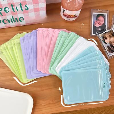 10Pcs/pack Candy Color Thickened Self-sealing Bag Transparent Ziplock Bag Gift Packaging Sealed Bag