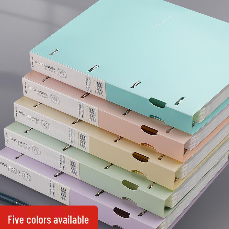 Classeur A4 à anneaux en D: Porte-documents à feuilles mobiles perforé quatre trous et organisateur d'examens pour étudiants avec ouverture rapide