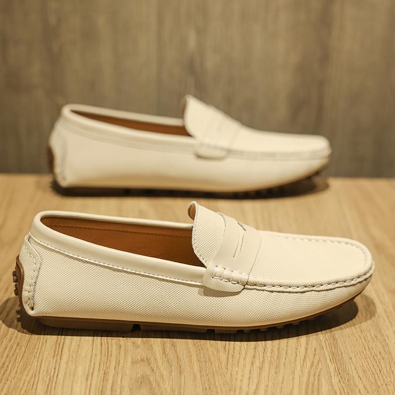 Mocasini din piele naturală pentru bărbați, design mocasin, modă, slip-on, balerini, pantofi casual eleganți, încălțăminte de condus pentru bărbați, pantofi de barcă lucrați manual