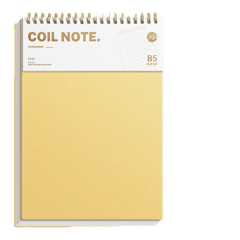 Retro Verdicktes A5 B5 Spiralnotizbuch mit Top-Bindung für Studenten – Liniert Kariert