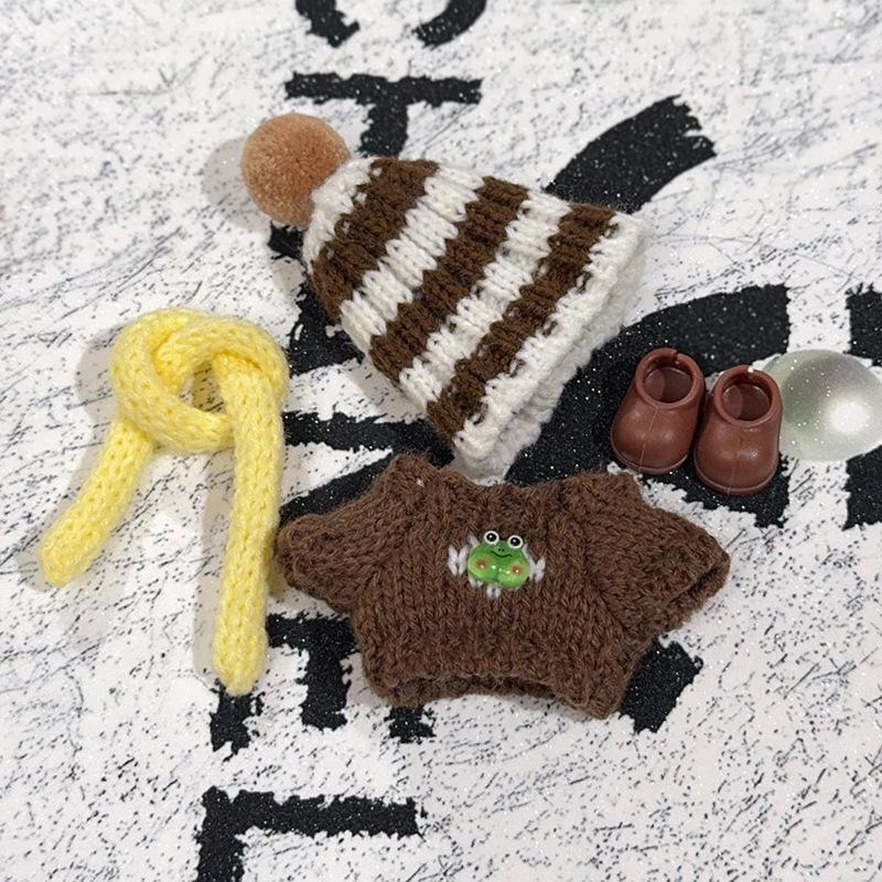 

Одежда для кукол Лабубу: Милая вязаная шапка и свитер для фигурки Mini Bubu 4-го поколения - Осенне-зимний наряд серии Буквы . 4th Gen Mini Wearable [Excludes Doll]