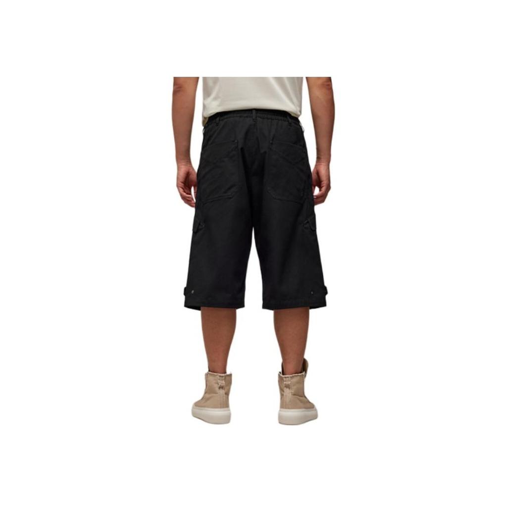 Y-3 Solid Color Elastic Waist Straight Leg Pocket Casual Shorts Men shorts Black IN4347