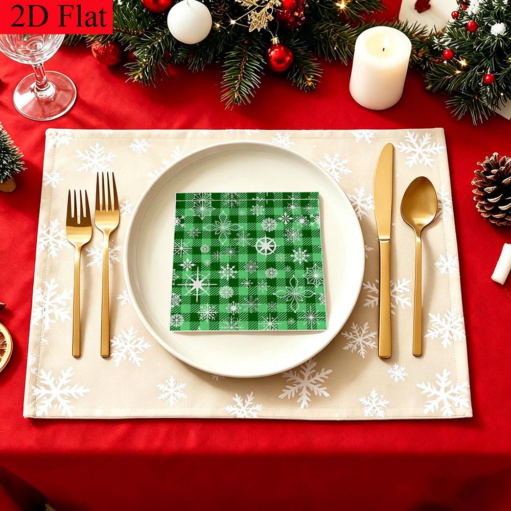 20pcs Disposable Napkins with Snowflake Pattern Print for Wedding,Parties,and Daily Use for Thanksgiving Fall Christmas Table Decoration