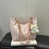 Pu Fashion Checkered Tote Bag With Zipper Closure For Daily Use