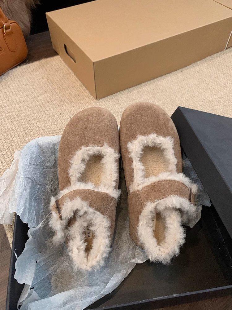 

Niche retro velvet single shoes women s 2025 autumn and winter new Boken shoes platform-soled round head shallow mouth fashion Mary Jane shoes 35