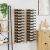Wall Mounted Wine Rack for 24 Bottles 2 Pcs Gold Finish Iron