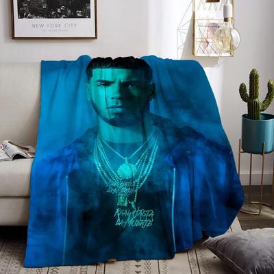 Anuel AA Kratkowany Dzianinowy Koc z Mikrofibry xcm do Łóżka Drzemki Wystroju Domu Ręcznik Plażowy