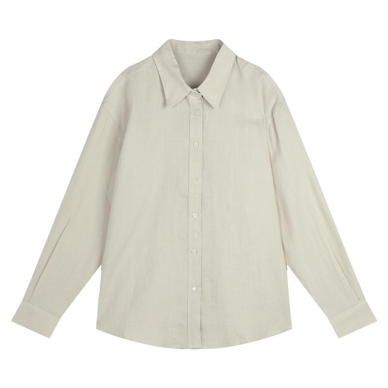 

CLEAN SPACE Classic Women s Linen Shirt - Loose, Breathable Lapel Top for Spring 2025 One Size світлого кольору хакі