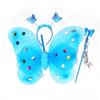Children's Glow Angel Costume: Girl's Gauze Skirt with Flashing Wings and 20-Light Butterfly Design, 3-Piece Set.