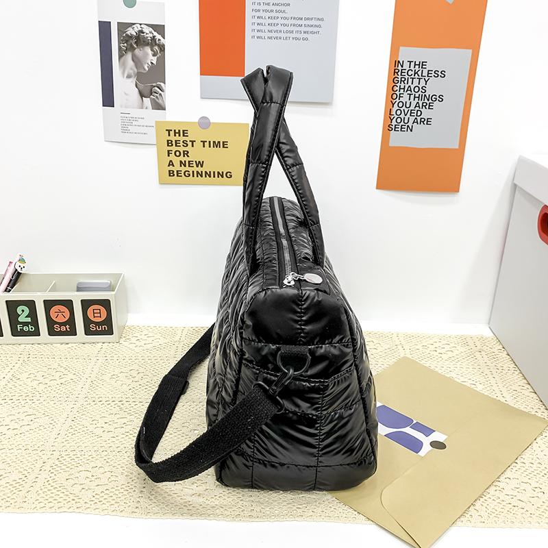 Fashionable Women's Tote Bag, Female Large Capacity Padded Shoulder Bag, Quilted Checkered Handbag, Down Messenger Bag
