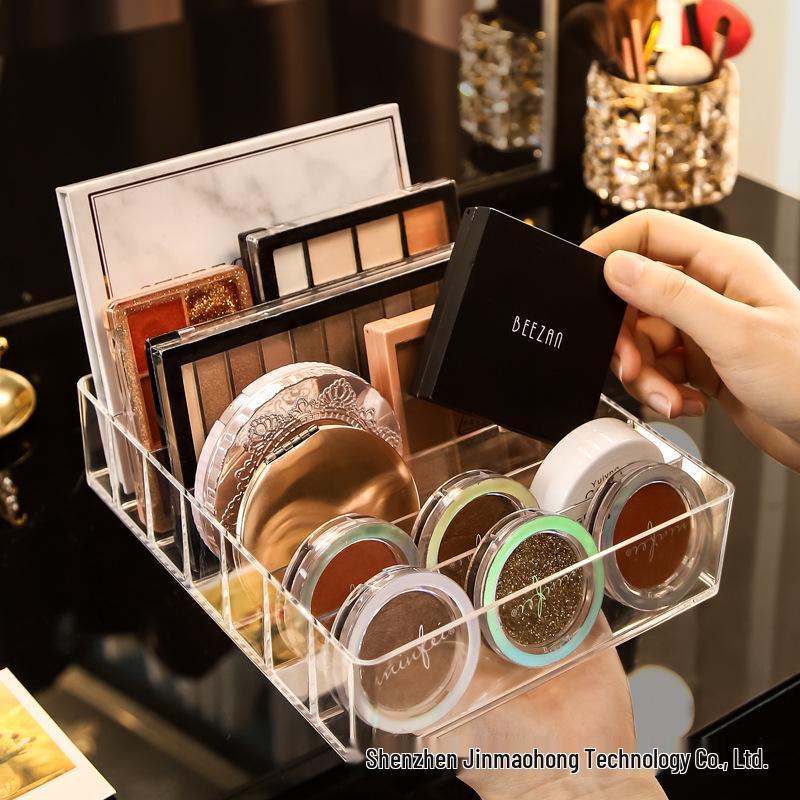 Clear Makeup Organizer: Eyeshadow Palette, Powder, Blush, Lipstick Storage Box & Vanity Drawer Dividers