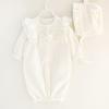 AGRADI Baby Newborn Hospital Discharge Ceremony Baby Formal Coverall for Girls and Includes Set for Shrine Visits and Hospital Discharges Dress,