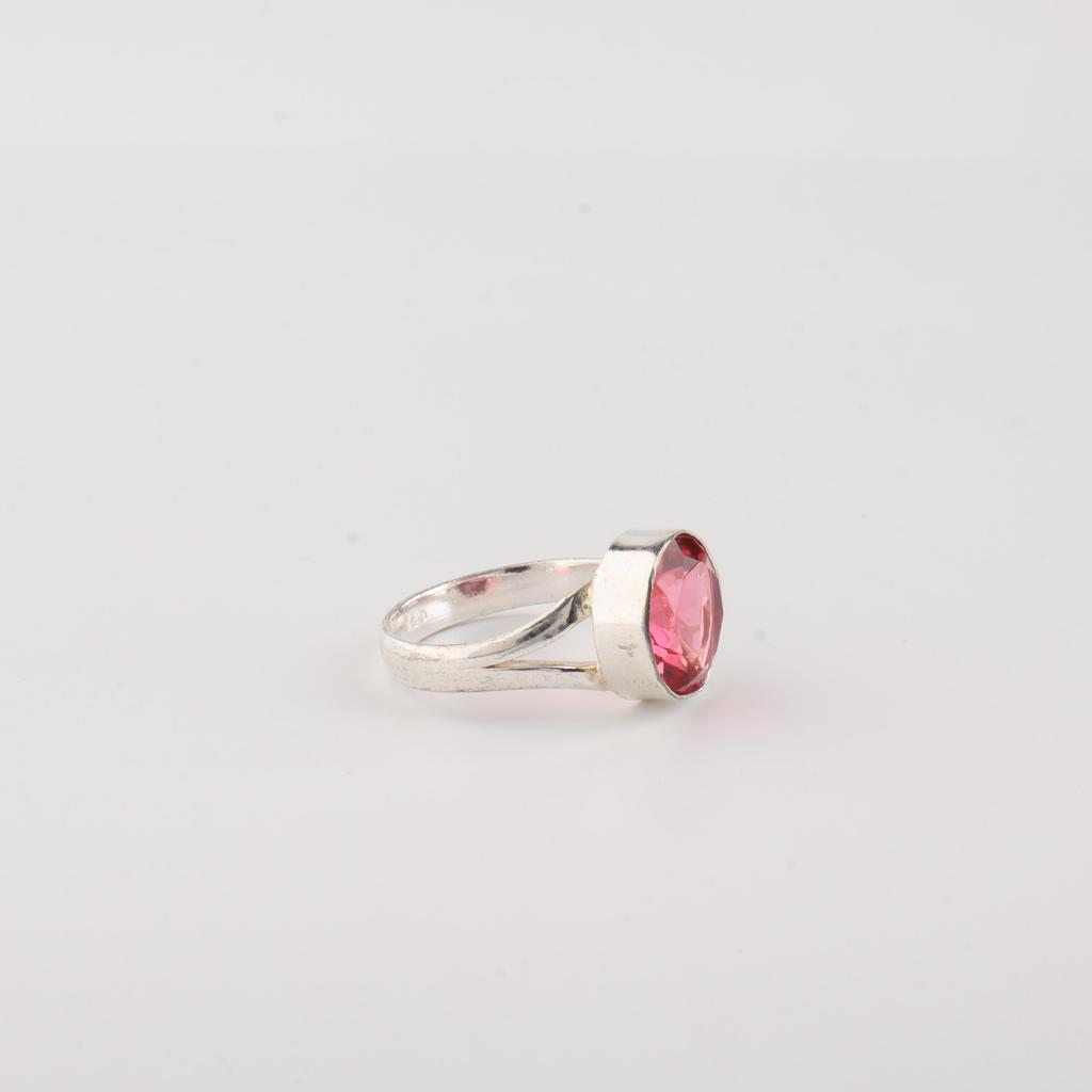 Pink Tourmaline Gemstone Silver Ring, 925 Sterling Silver Handmade Ring, October Birthstone Gift, Handmade Tourmaline Ring RR-83-11