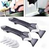 Professional Grout and Caulk Removal Tool Kit with Metal Scraper and Silicone Spatula for Tile Corner and Seam Cleaning