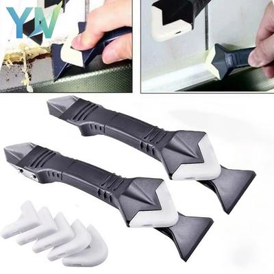 Professional Grout and Caulk Removal Tool Kit with Metal Scraper and Silicone Spatula for Tile Corner and Seam Cleaning